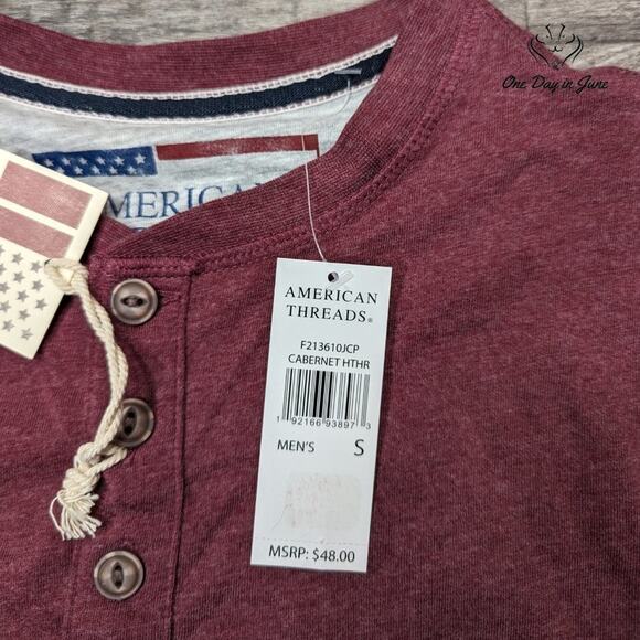 American Threads Long Sleeve Tee Shirt Size S - Picture 2 of 5